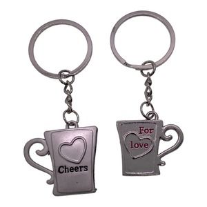 His Hers Couples Boyfriend Girlfriend Husband Wife CHEERS FOR LOVE Key Rings Set